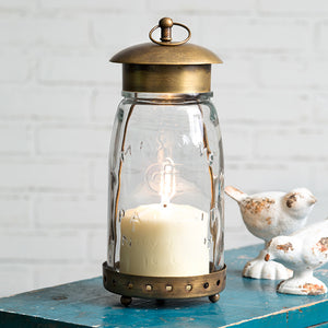 Antique Brass Mason Jar Lantern