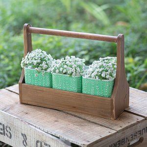 Wood Carrier with Mint Containers