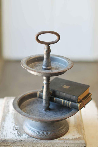 Pewter Two-Tiered Tray