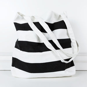 Black & White Striped Bag